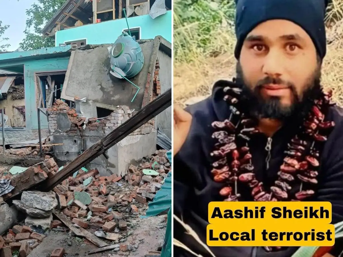 Indian Army blows up terrorist Asif Khan's house in Tral, Pulwama district